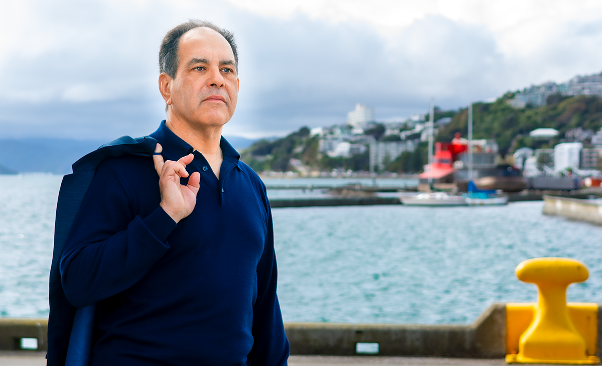 Simon Romanos at Wellington Harbour, New Zealand.